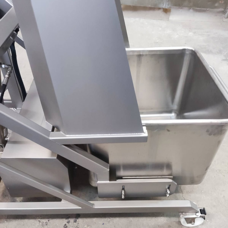 Pneumatyczna i hydrauliczna wywrotnica wózka do farszu 200l